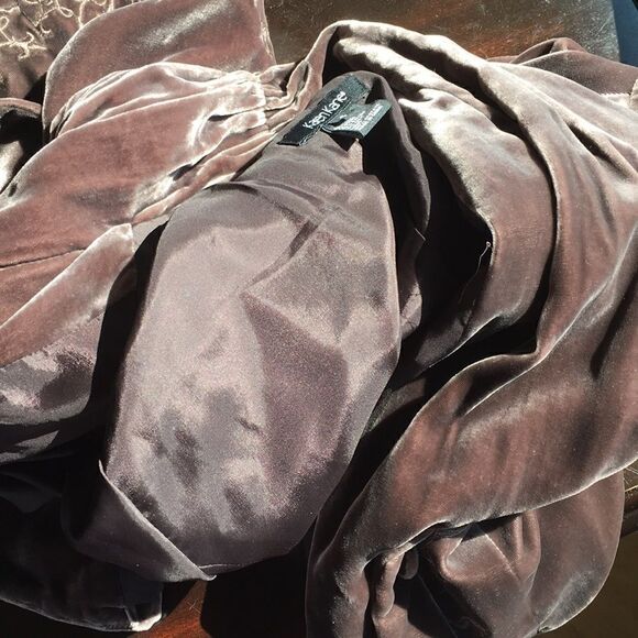 Vintage Karen Kane VELVET Blazer 3/4 sleeve Silk jacket embroidered brown Small - Picture 8 of 8